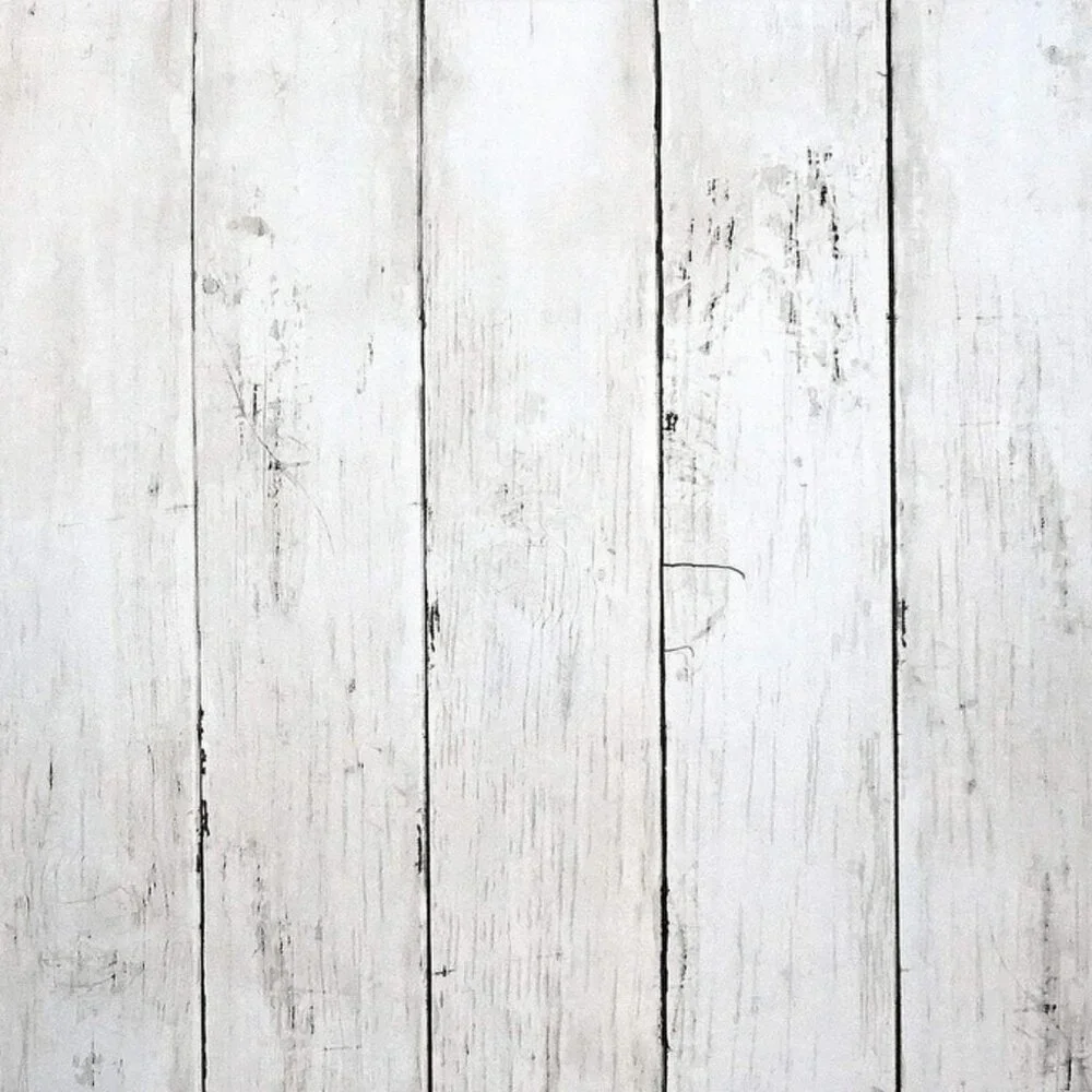 White Wood Peel & Stick Wallpaper – Rustic Plank Vinyl 17.3